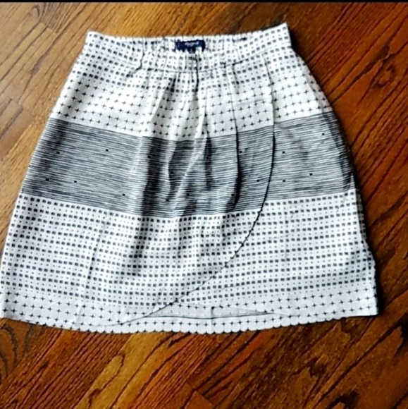 Madewell Wrap Black White Striped Silk Skirt Small - Picture 9 of 9